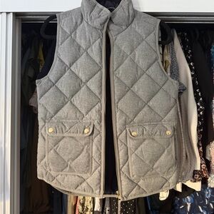J. Crew Grey Quilted Vest